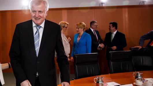 German Interior Minister Horst Seehofer arrives for the weekly government cabinet meeting in Berlin, Germany.