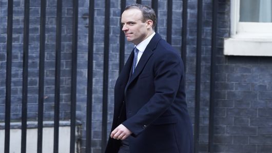 Dominic Raab, Minister of State for Housing and Planning leaves 10 Downing street after the weekly cabinet meeting on February 6, 2018 in London.