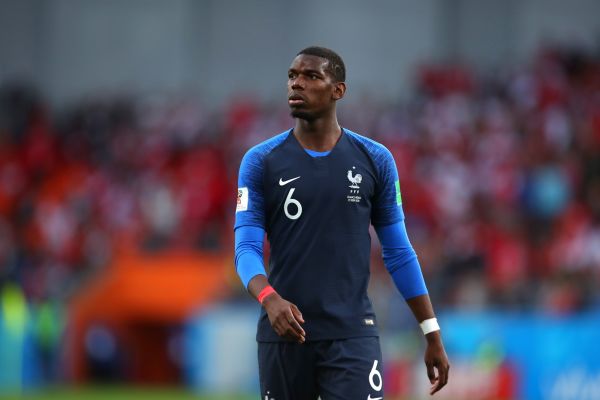 Paul Pogba of France looks on during the 2018 FIFA World Cup Russia group C match between France and Peru at Ekaterinburg Arena on June 21, 2018 in Yekaterinburg, Russia.