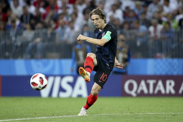 Luka Modric of Croatia during the 2018 FIFA World Cup Russia Semi Final match between England and Croatia at Luzhniki Stadium on July 11, 2018 in Moscow, Russia.