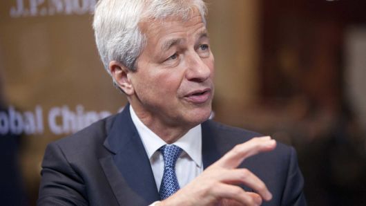 Jamie Dimon, chief executive officer of JPMorgan Chase & Co., speaks during an interview on the sidelines of the JP Morgan Global China Summit in Beijing, China, on Monday, June 5, 2017.