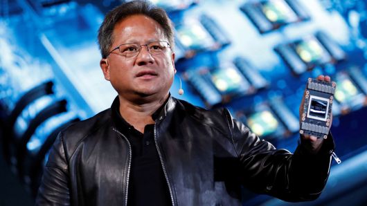 Nvidia co-founder and CEO Jensen Huang attends an event during the annual Computex computer exhibition in Taipei, Taiwan May 30, 2017.