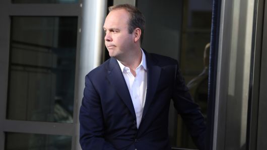 Rick Gates, a former campaign official for U.S. President Donald Trump, departs U.S. District Court after he and Trump's former campaign manager Paul Manafort attended a hearing in the first charges stemming from a special counsel investigation of possible Russian meddling in the 2016 presidential election in Washington, U.S., October 30, 2017.