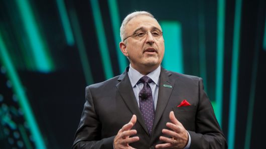 Antonio Neri, CEO of Hewlett Packard Enterprise, speaks at the 2017 HP Discover 2017 conference in Las Vegas.