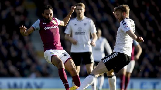 Ahmed Elmohamady of Aston Villa during the Sky Bet Championship match between Fulham and Aston Villa at Craven Cottage on February 17, 2018 in London, England.