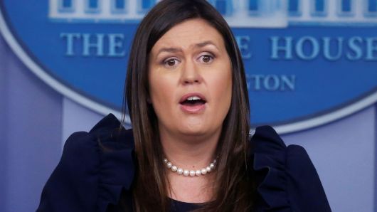White House Press Secretary Sarah Sanders holds the daily briefing at the White House in Washington, August 22, 2018. 