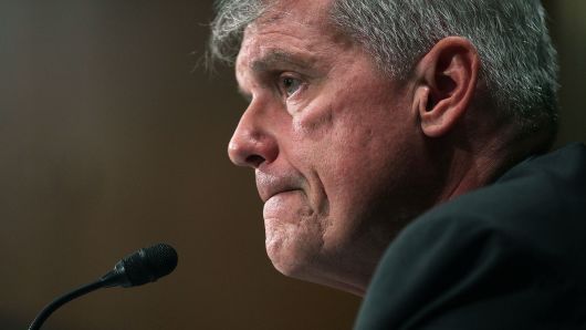 CEO and President of Wells Fargo & Company Timothy Sloan testifies during a hearing before Senate Banking, Housing and Urban Affairs Committee October 3, 2017 on Capitol Hill in Washington, DC.