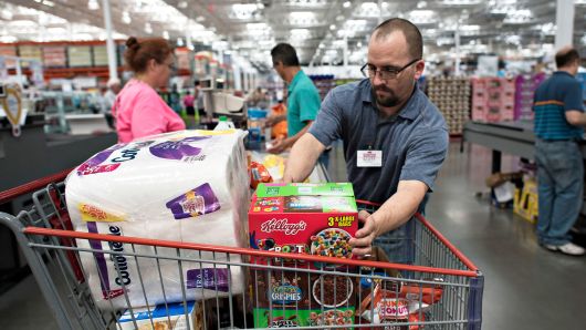 Shoppers at a Costco Wholesale store in East Peoria, Illinois.