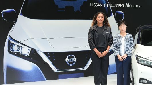 Naomi Osaka attends the press conference at Nissan Global Headquarters on September 13, 2018 in Yokohama, Japan.