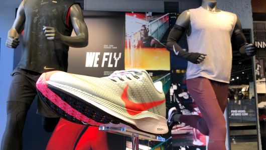Nike shoes are displayed at a Nike Store on August 10, 2018 in San Francisco, California. 