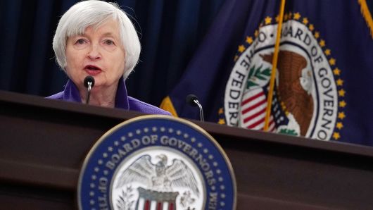 Federal Reserve Chair Janet Yellen speaks during a news conference December 13, 2017 in Washington, DC. Yellen announced that the Federal Reserve is raising the interest rates by a quarter point to 1.5%.