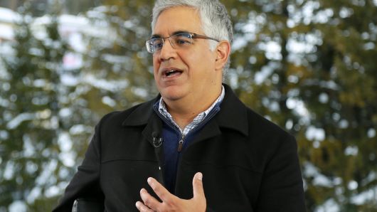 Aneel Bhusri, co-founder and CEO of Workday, at the 2018 WEF in Davos, Switzerland.