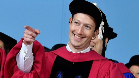 Facebook founder and CEO Mark Zuckerberg received an Honorary Doctor of Laws Degree from Harvard University at its 2017 366th Commencement Exercises on May 25, 2017 in Cambridge, Massachusetts.