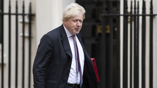 Foreign Secretary Boris Johnson arrives at Downing Street ahead of the weekly cabinet meeting on July 3, 2018 in London, England.