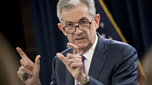 Jerome Powell, chairman of the U.S. Federal Reserve, speaks during a news conference following a Federal Open Market Committee (FOMC) meeting in Washington, D.C., Sept. 26, 2018. 