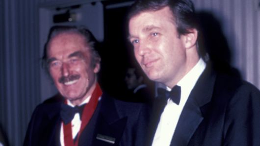 Fred Trump and Donald Trump attend 38th Annual Horatio Alger Awards Dinner on May 10, 1985 at the Waldorf Hotel in New York City. 