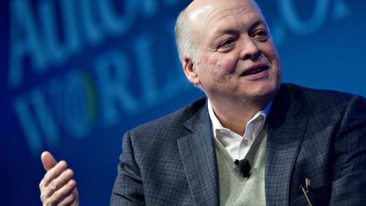 Jim Hackett, president and chief executive officer of Ford Motor Co., speaks during a discussion at the Automotive News World Congress event in Detroit, Michigan, U.S., on Tuesday, Jan. 16, 2018. 