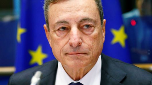 European Central Bank President Mario Draghi testifies before the European Parliament's Economic and Monetary Affairs Committee in Brussels, Belgium September 24, 2018. 
