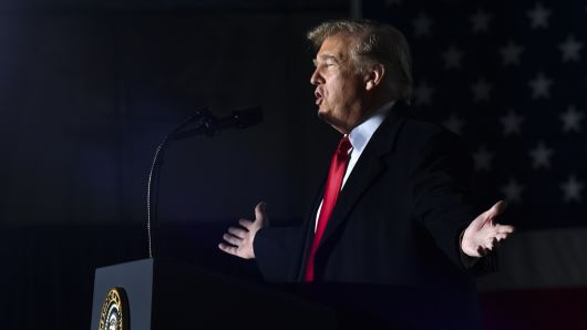 President Donald Trump speaks during an election rally in Murphysboro, Illinois on October 27, 2018. 