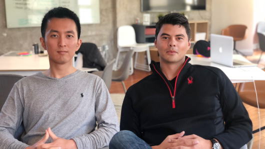 Ethos co-founders Lingke Wang, left, and Peter Colis, right.