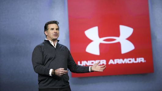 Kevin Plank, founder and chief executive officer of Under Armour Inc., speaks during the 2017 Consumer Electronics Show (CES) in Las Vegas, Nevada, U.S., on Friday, Jan. 6, 2017.