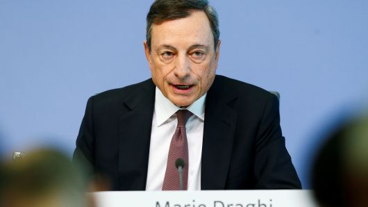 European Central Bank (ECB) President Mario Draghi addresses a news conference at the ECB headquarters in Frankfurt, Germany July 20, 2017.