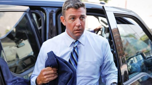 Rep. Duncan Hunter (R-CA) arrives for his arraignment at federal court in San Diego, California, August 23, 2018. 