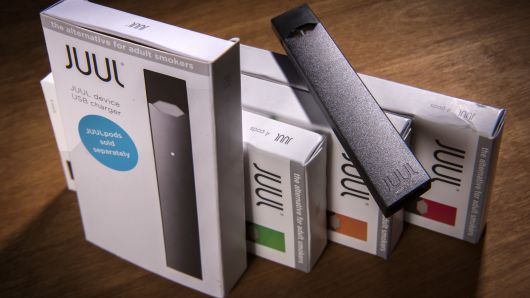 A Juul vaping system with accessory pods in varying flavors on May, 02, 2018 in Washington, DC. 