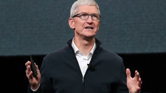 Apple CEO Tim Cook speaks during an Apple launch event in the Brooklyn borough of New York, October 30, 2018. 
