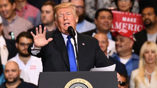 President Donald Trump speaks during a rally in Las Vegas, Nevada, U.S., on Thursday, Sept. 20, 2018. 