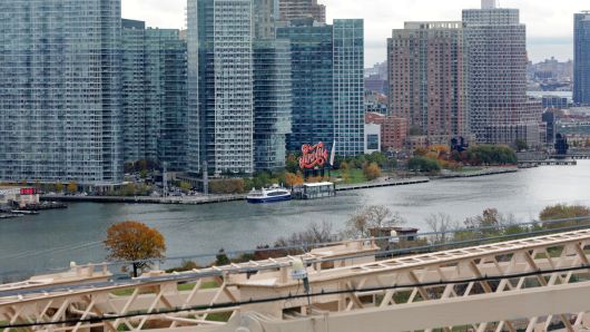 Long Island City, New York, where Amazon will place one of their new headquarter locations, as seen through the Queensboro Bridge on November 13, 2018.