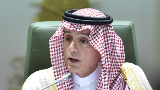 Saudi Foreign Minister Adel al-Jubeir speaks during a news conference in the desert kingdom's capital Riyadh on November 15, 2018. 