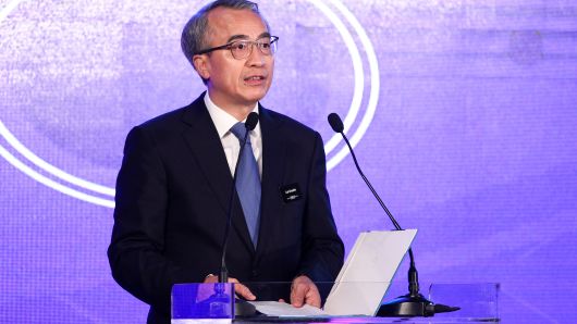 Cai Chaolin, party secretary of CPC Nansha Committee, speaks at CNBC East Tech West at LN Garden Hotel in Nansha, Guangzhou on November 27, 2018.