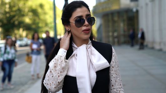 Emma Coronel Aispuro, wife of accused Mexican drug lord Joaquin 'El Chapo' Guzman, leaves after a pre-trial hearing at Brooklyn Federal Courthouse in the Brooklyn borough of New York, on August 14, 2018. 