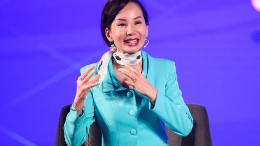 Jane Sun, CEO of CTrip, speaks during Fireside Chat on Day 3 of CNBC East Tech West at LN Garden Hotel Nansha Guangzhou.