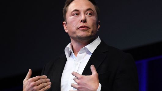 Elon Musk speaks at the International Astronautical Congress on September 29, 2017 in Adelaide, Australia. Musk detailed the long-term technical challenges that need to be solved in order to support the creation of a permanent, self-sustaining human presence on Mars.