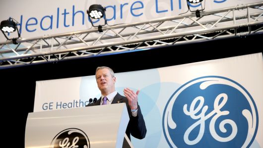 Massachusetts Governor Charlie Baker speaks during the opening ceremony for the GE Healthcare Life Sciences headquarters in Marlborough, Mass., on June 23, 2016.
