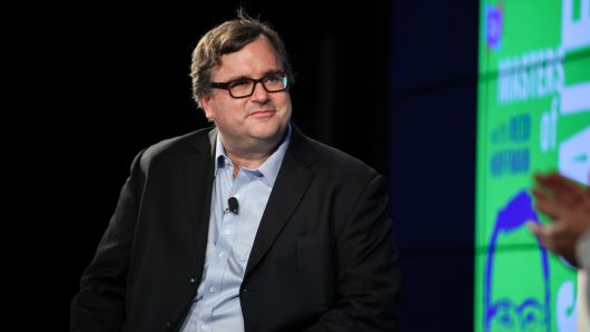 LinkedIn Co-Founder and Greylock Partner Reid Hoffman participates in a debate on August 23, 2017 at LinkedIn in San Francisco, California.