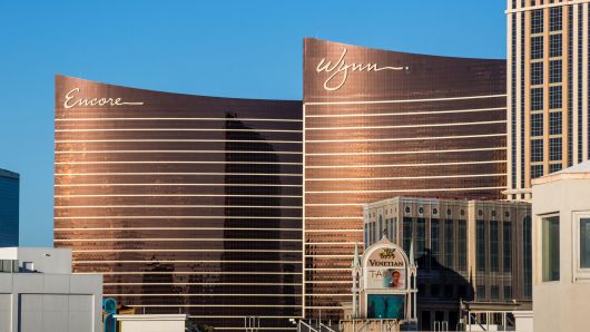 The exterior of The Wynn and Encore Hotels & Casinos are viewed on March 2, 2018 in Las Vegas, Nevada.