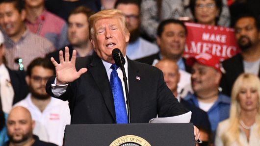 President Donald Trump speaks during a rally in Las Vegas, Nevada, U.S., on Thursday, Sept. 20, 2018.