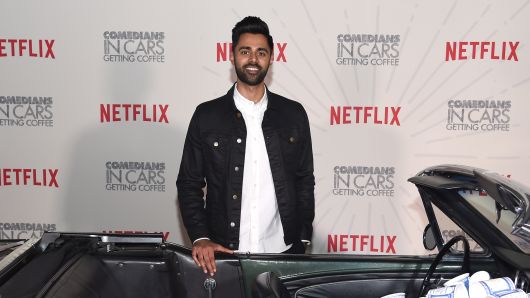 Comedian Hasan Minhaj attends "Comedians in Cars Getting Coffee" event at Classic Car Club Manhattan on June 25, 2018 in New York City.