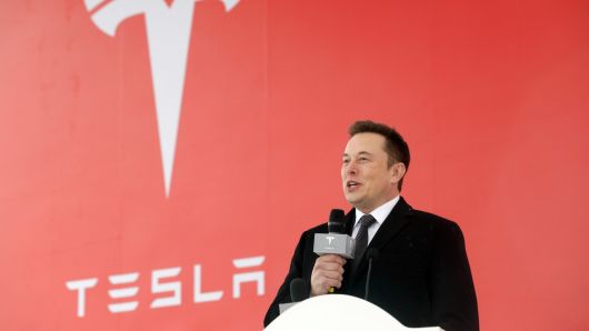 GP: Elon Musk, chief executive officer of Tesla Inc., speaks during an event at the site of the company's manufacturing facility in Shanghai, China, on Monday, Jan. 7, 2019.