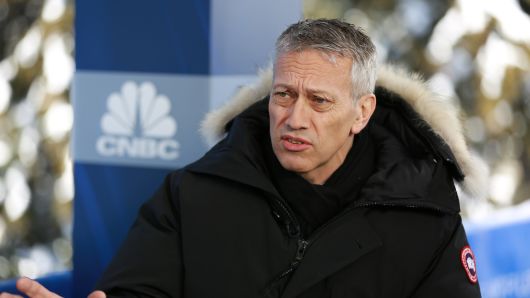 James Quincey, CEO of Coca-Cola Co., speaking at the 2019 WEF in Davos, Switzerland on Jan. 23rd, 2019.