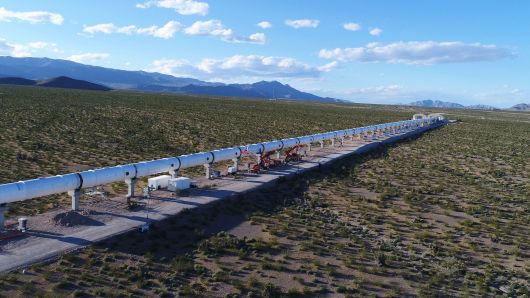 Virgin Hyperloop One built the world's first working, full-sized hyperloop test in Nevada. It ran last year for a little less than a third of a mile, and accelerated a 28-foot pod to 192 miles per hour in a few seconds.