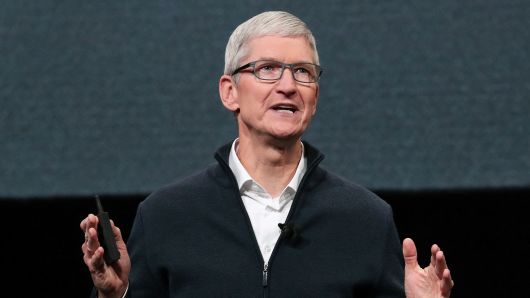 Apple CEO Tim Cook speaks during an Apple launch event in the Brooklyn borough of New York, October 30, 2018. 