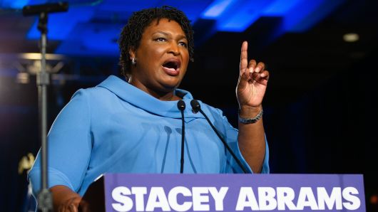 Stacey Abrams, Democratic candidate for governor of Georgia, speaks during an election night watch party in Atlanta, Georgia, on Tuesday, Nov. 6, 2018.