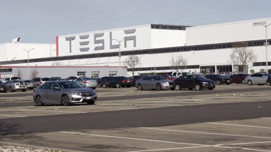 Tesla's electric vehicle plant in Fremont, Calif., January 19, 2019.