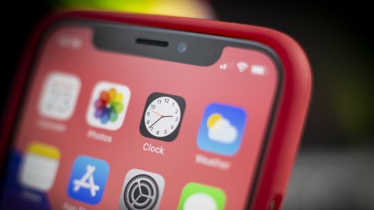 The Clock application is seen on an Apple iPhone in this photo illustration on January 29, 2019.