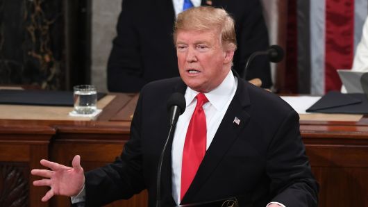 US President Donald Trump delivers the State of the Union address at the US Capitol in Washington, DC, on February 5, 2019.