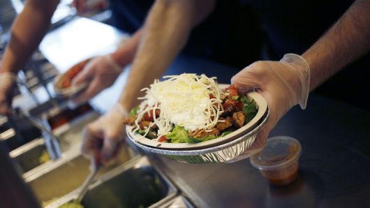 An employee prepares a burrito bowl at a Chipotle Mexican Grill Inc. restaurant in Louisville, Kentucky, U.S., on Saturday, Feb. 2, 2019. Chipotle Mexican Grill Inc. is scheduled to release earnings figures on February 6.
